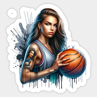 Basketball Women's Street Art Sticker